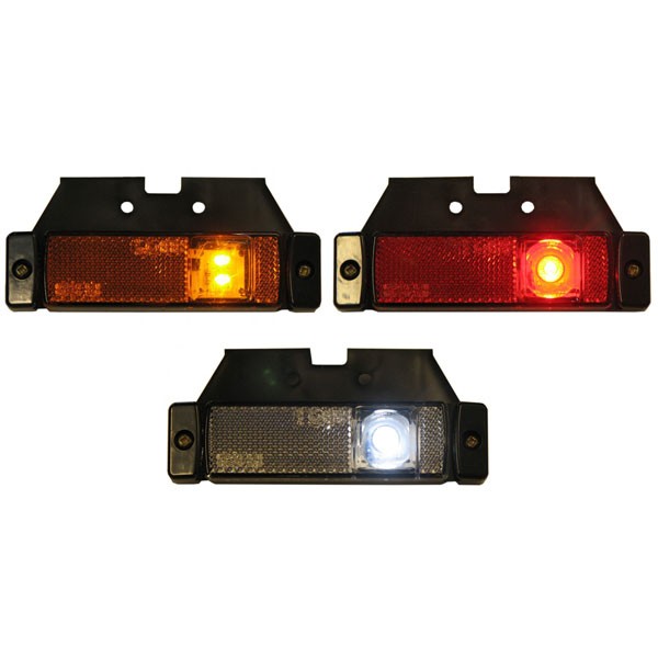 LED Side Marker + Mounting Base 12-24V - Amber