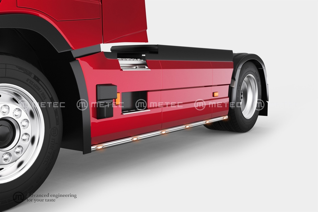 Metec Sidebars for Volvo FH | WB 3700mm | 6 Amber LEDs