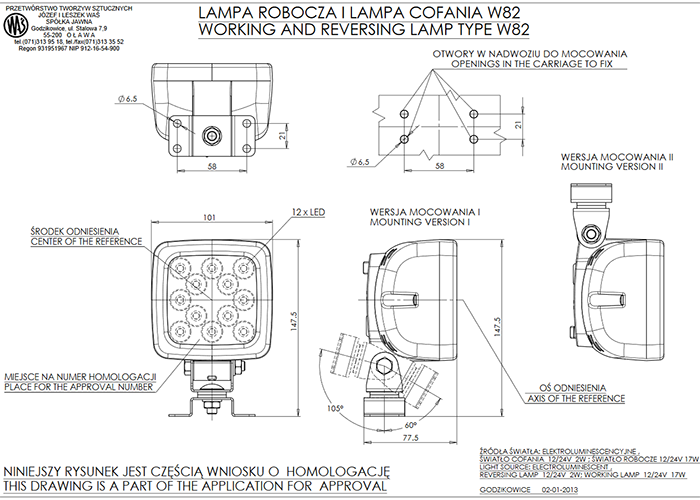 WAS work light 12-24V LED - 2400 Lumen