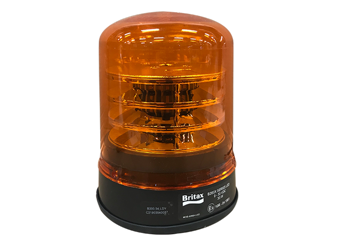 Britax LED 3-bolt amber glass beacon10-30volt