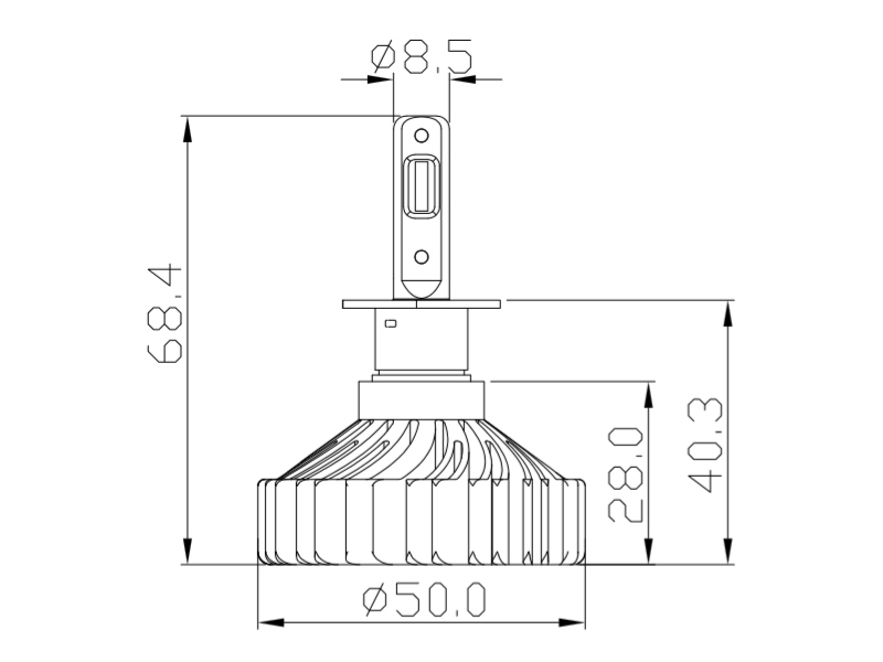 H3 LED set (2 lamps) 12-24volt canbus 2500Lm per lamp