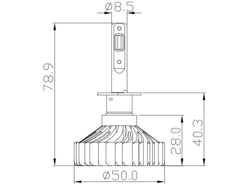 H1 LED set (2 lamps) 12-24volt canbus 2500Lm per lamp