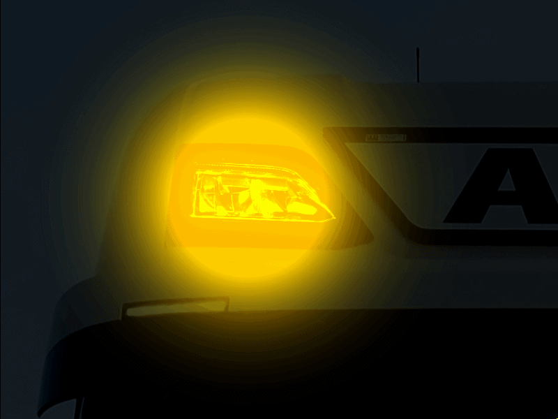 DUO LED position light + strobe for roof spotlight Scania R/S NextGen