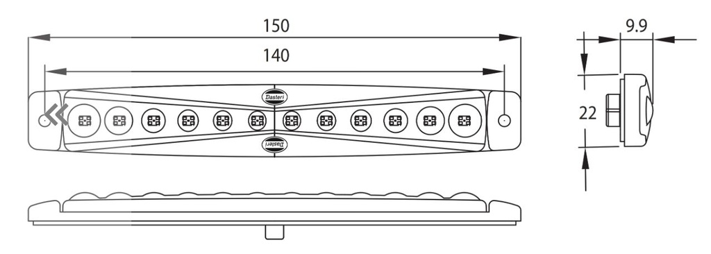 Dasteri Marker Light 24V - 12-LED - Red

