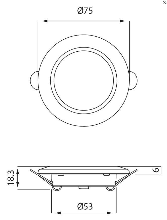 LED Interior Lamp 24V Ø55mm | Red