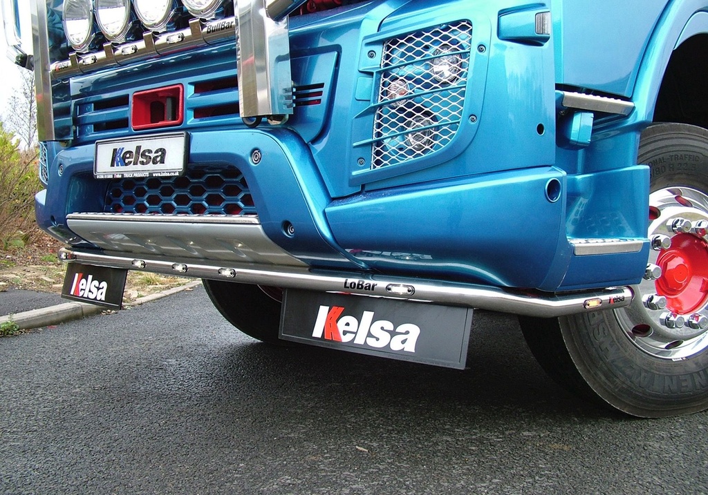 Stainless Steel LoBar for Volvo FMX II | 5 White & 2 Amber LEDs