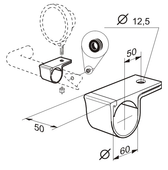 Trux Lamp Clamp Ø60mm | Smooth