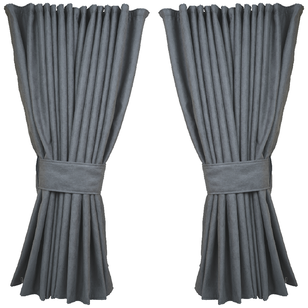 Nedking Side Curtains | Grey Alcantara / Suède Look | 95cm