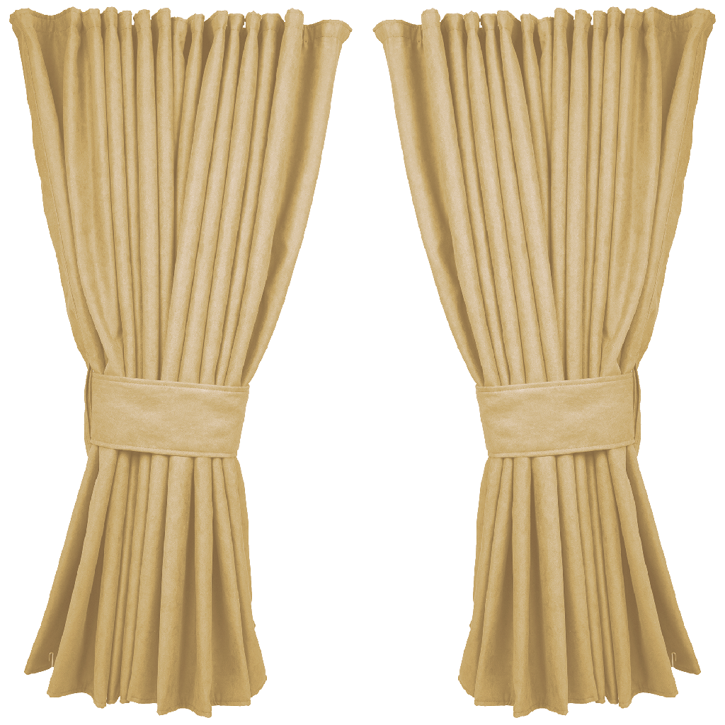 Nedking Side Curtains | Beige Alcantara / Suède Look | 95cm