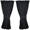 Nedking Side Curtains | Black Alcantara / Suède Look | 95cm