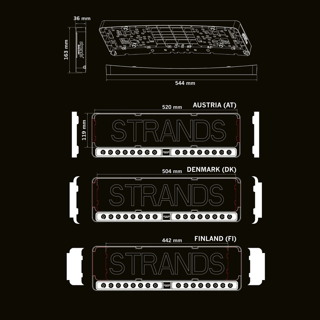 Nuuk E-Line Duo DK LED Licence Plate Bar