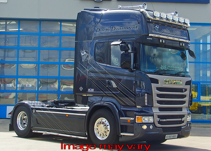 SideBars St. Steel - Scania R2 Wb.3,70m With Low sideskirts (Exhaust Left Side) - 5 Amber LED