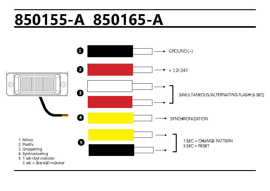 FLASH LED AMBER 12/24V  3-led's  850155-A surface mounting  