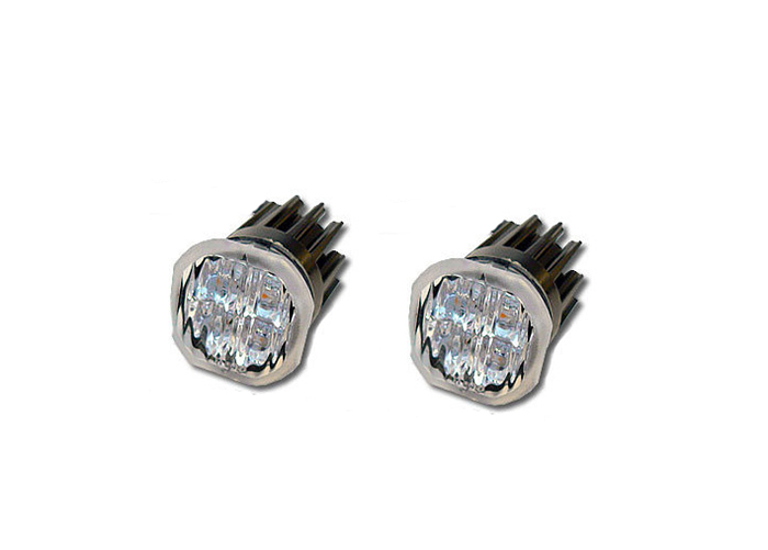 Set of 2 Round Strobe Lights - Amber 12/24V