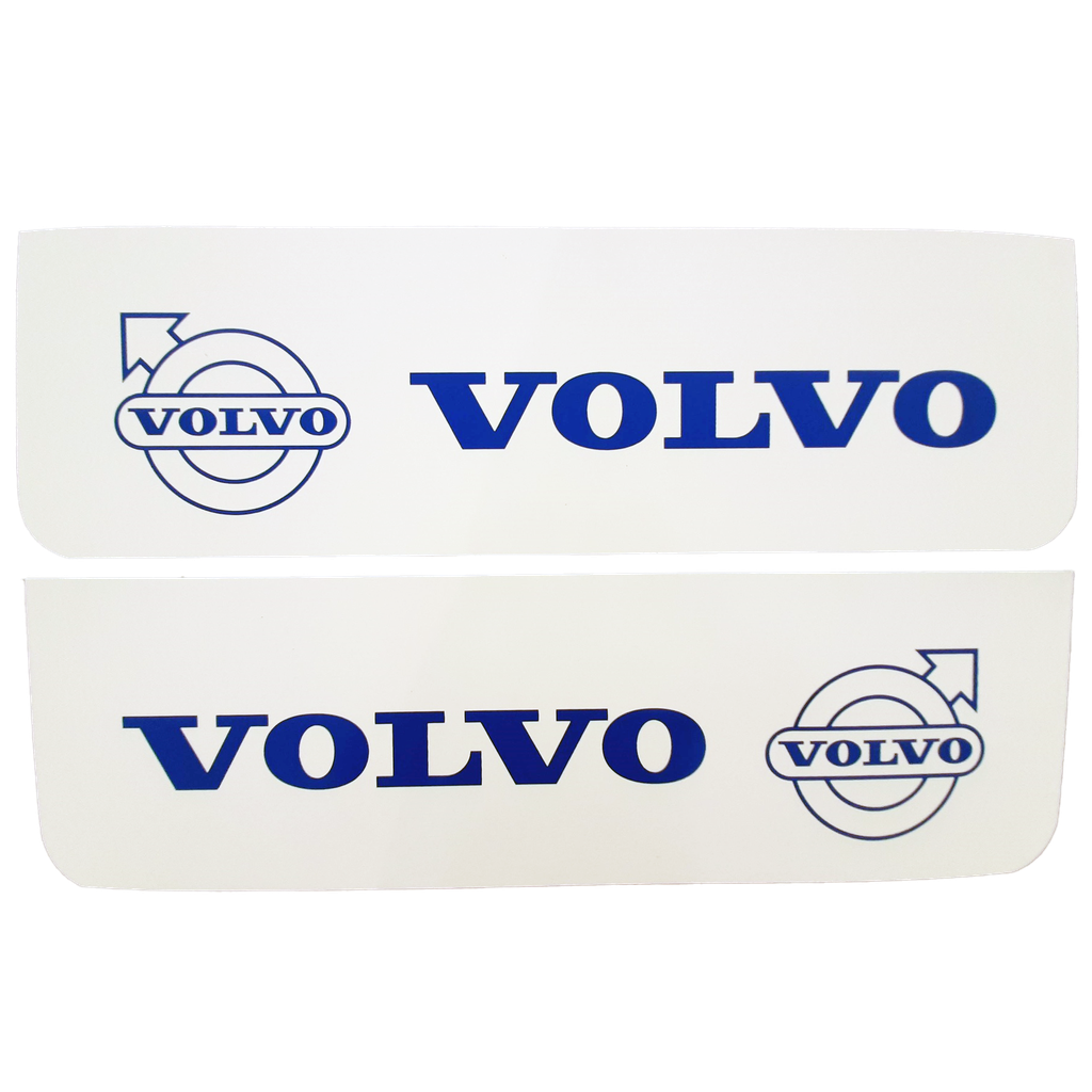 Front Mudflap Set for Volvo | White with Blue Print | 60x18cm