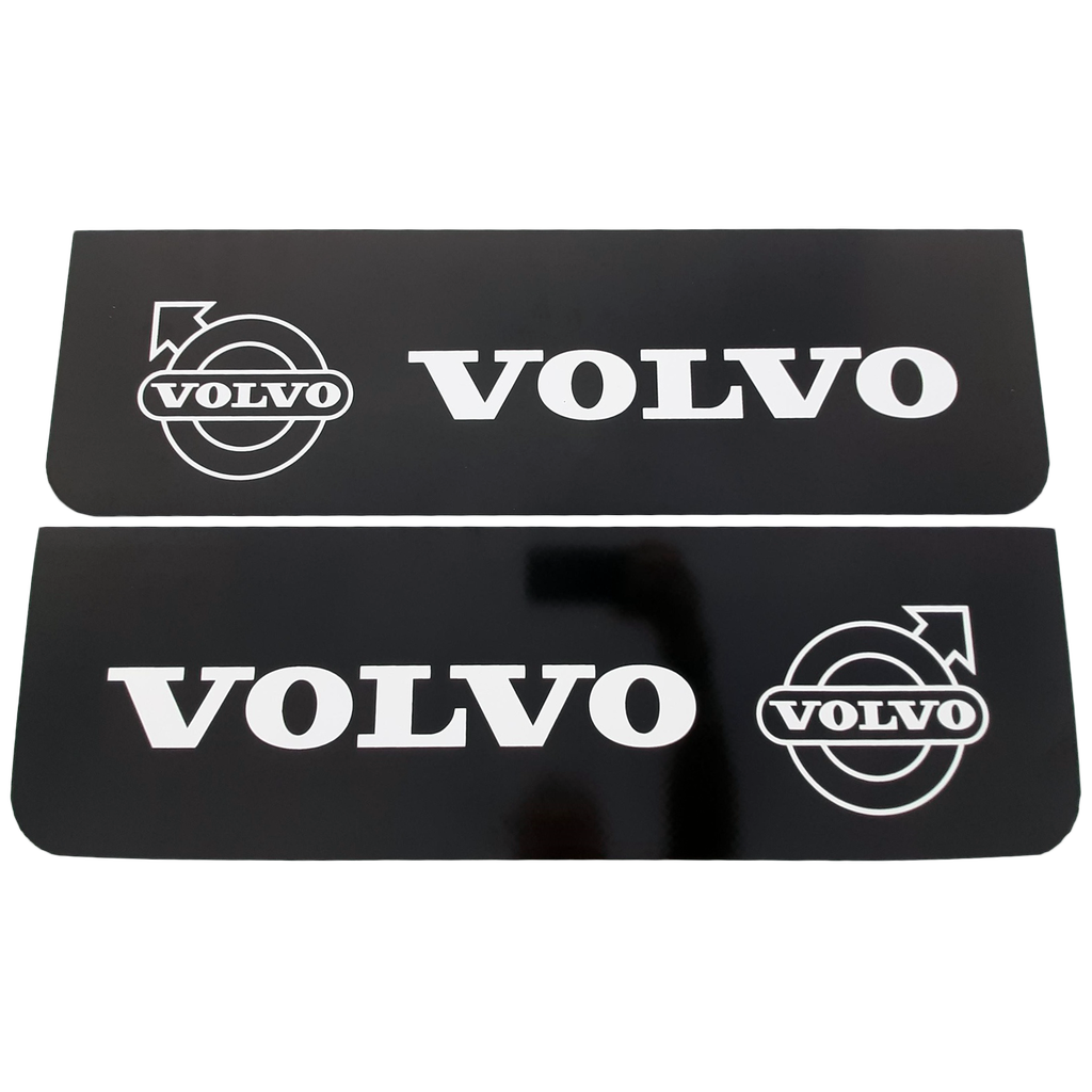 Front Mudflap Set for Volvo| Black with White Print | 60x18cm