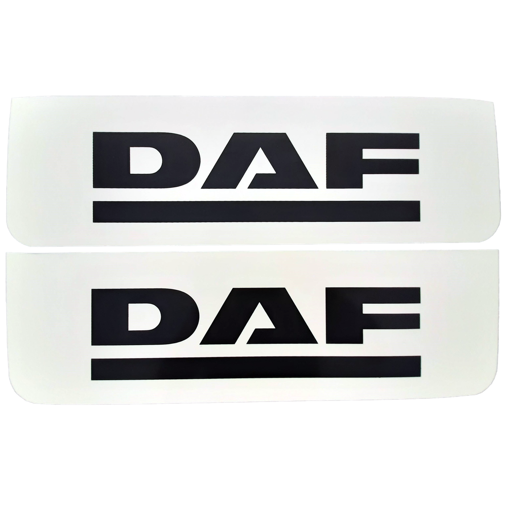 Front Mudflap Set for DAF | White with Black Print | 60x18cm