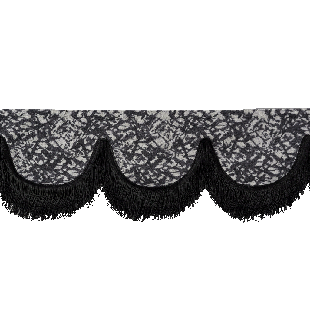 Nedking Front Curtain | Danish Fabric | Black Fringes