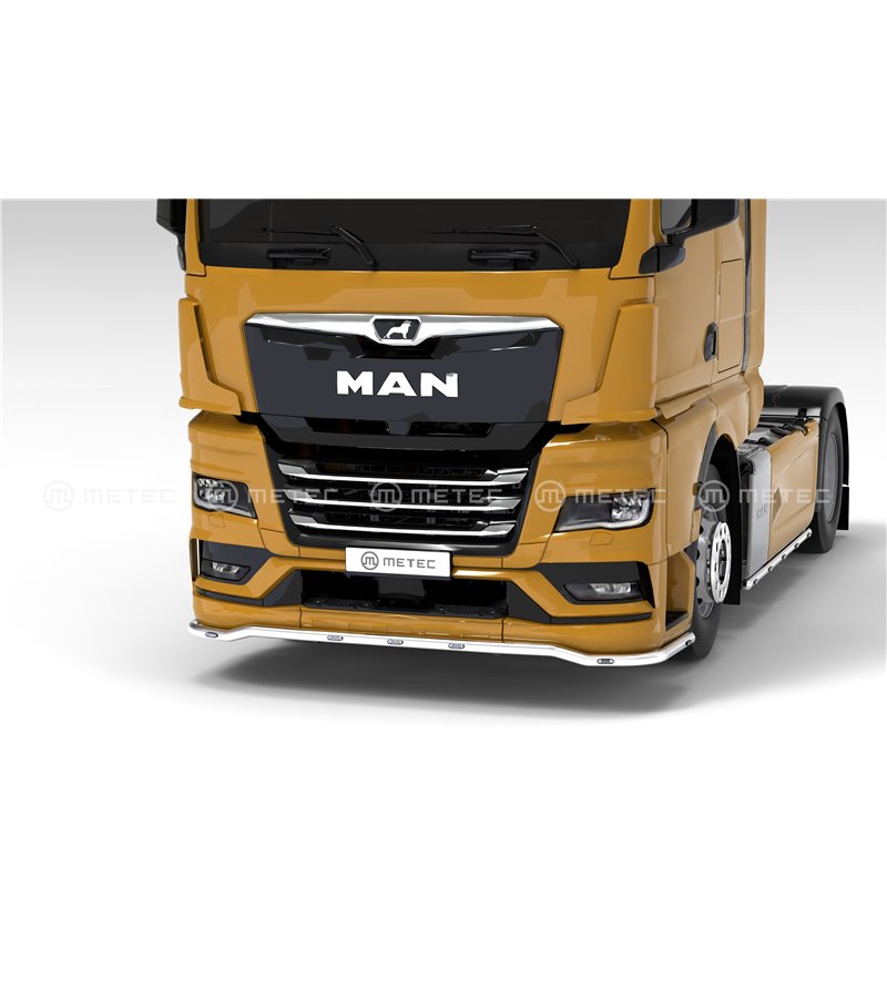 Stainless Steel Spoilerbar "F-Liner" for MAN TGX 2020+ | 5 White + 2 Amber LEDs