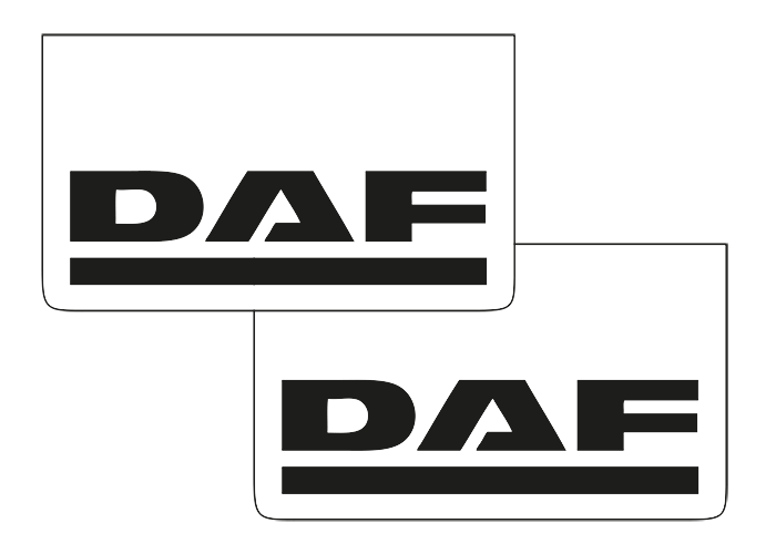 Pair of Mudflaps for DAF | White with Black Print