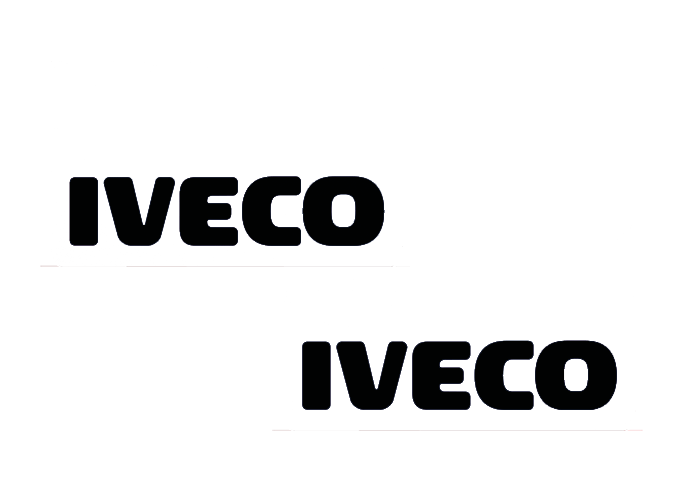 Pair of Mudflaps for Iveco | White with Black Print