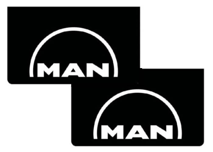 Pair of Mudflaps for MAN | Black with White Print