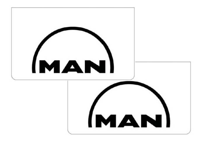Pair of Mudflaps for MAN | White with Black Print