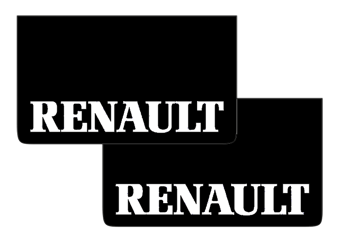 Pair of Mudflaps for Renault | Black with White Print
