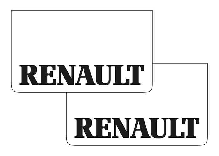 Pair of Mudflaps for Renault | White with Black Print