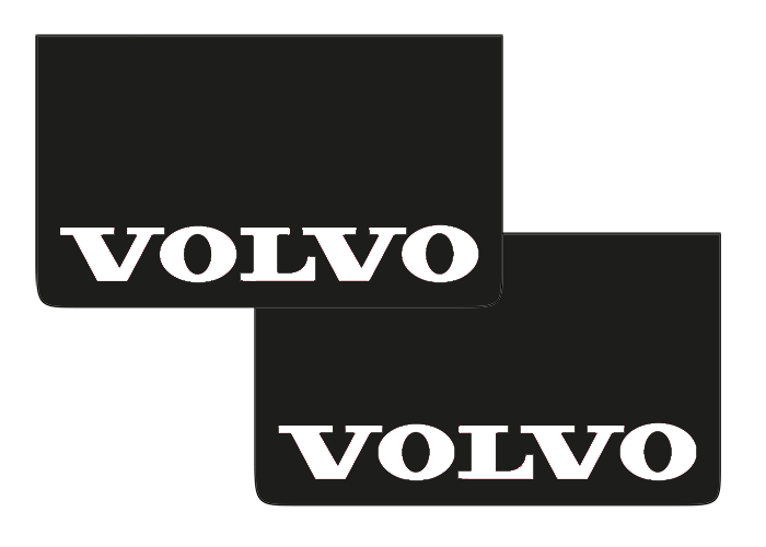 Pair of Mudflaps for Volvo | Black with White Print