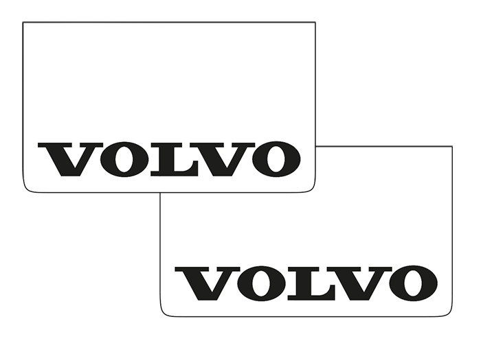 Pair of Mudflaps for Volvo | White with Black Print