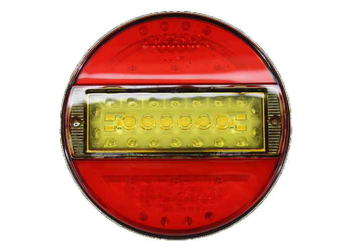 5-Function LED Taillight Round 12-24V | Extra Flat