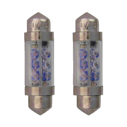 SV8.5 Festoon Lamps Short | 4 LEDs Blue | Set of 2 Pieces
