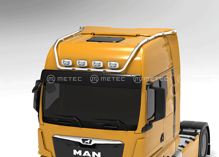 Stainless Steel Roof Light Bar "HYDRAMAX" for MAN TGX GX 2020 | 3 White + 10 Amber LEDs
