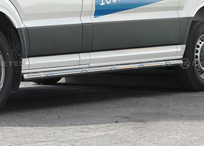 Stainless Steel Sidebars "BRACE-IT" for MAN TGE & Volkswagen Crafter L2 2017+ | 5 Amber LEDs