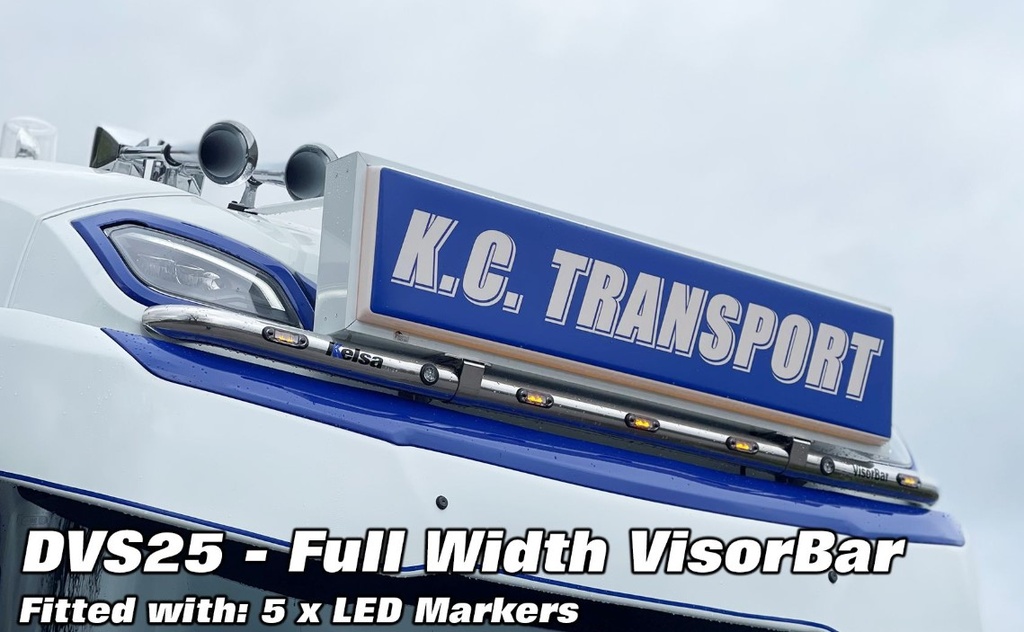 Stainless Steel VisorBar for NGD DAF XF, XD & XG | 5 White LEDs