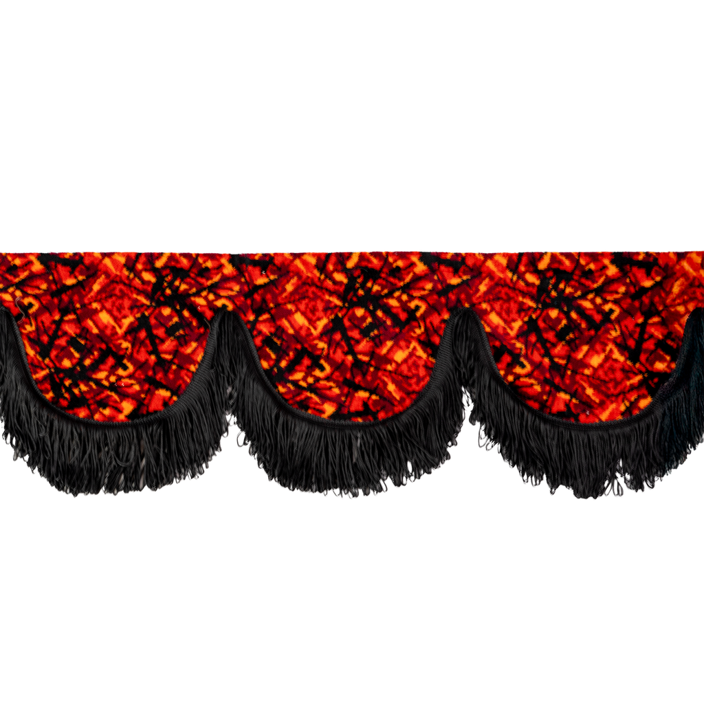 Nedking Front Curtain | Danish Red | Black Fringes