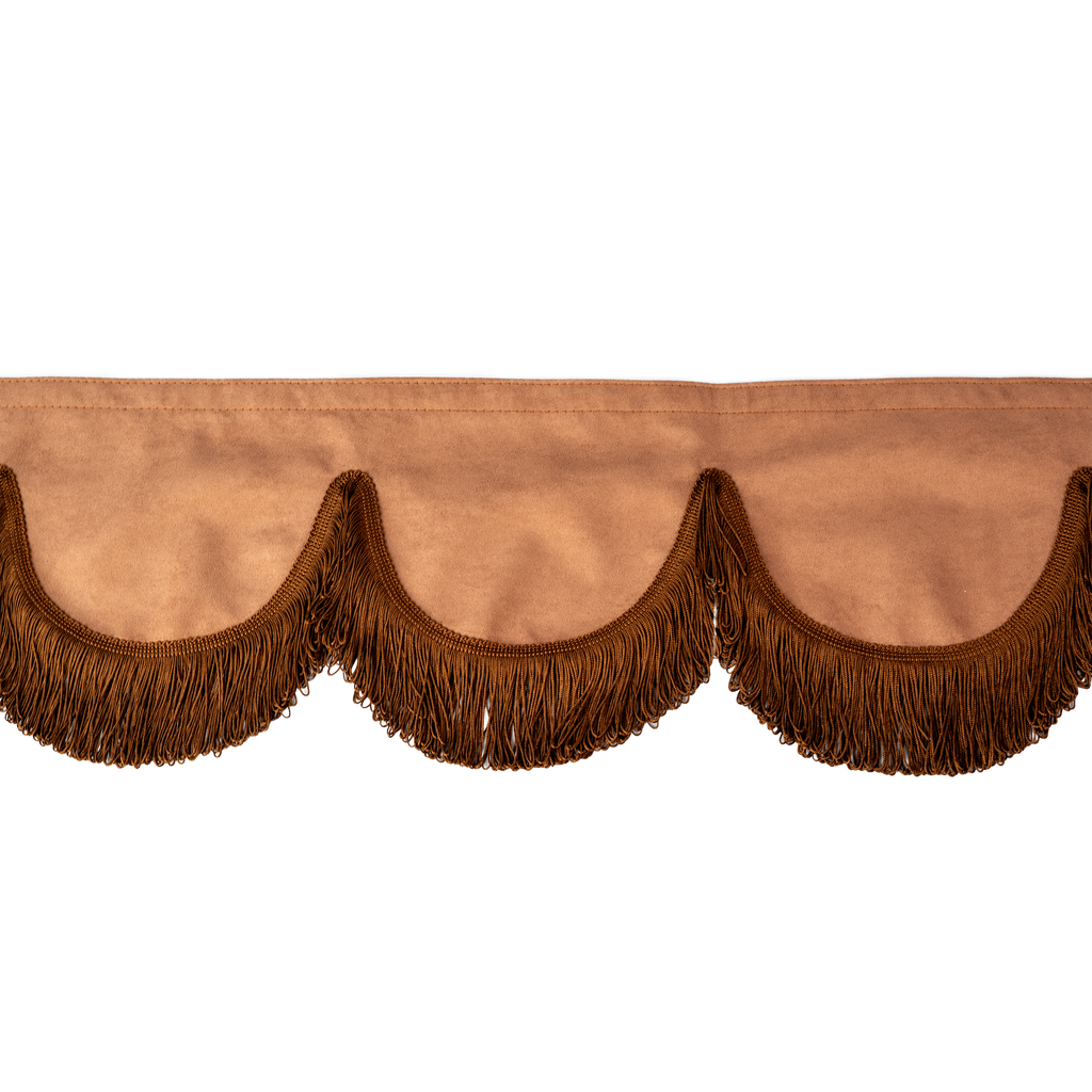 Nedking Front Curtain | Brown Alcantara / Suède Look | Brown Fringes