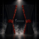 Nedking Side Curtains | Black | Danish Red | 95cm