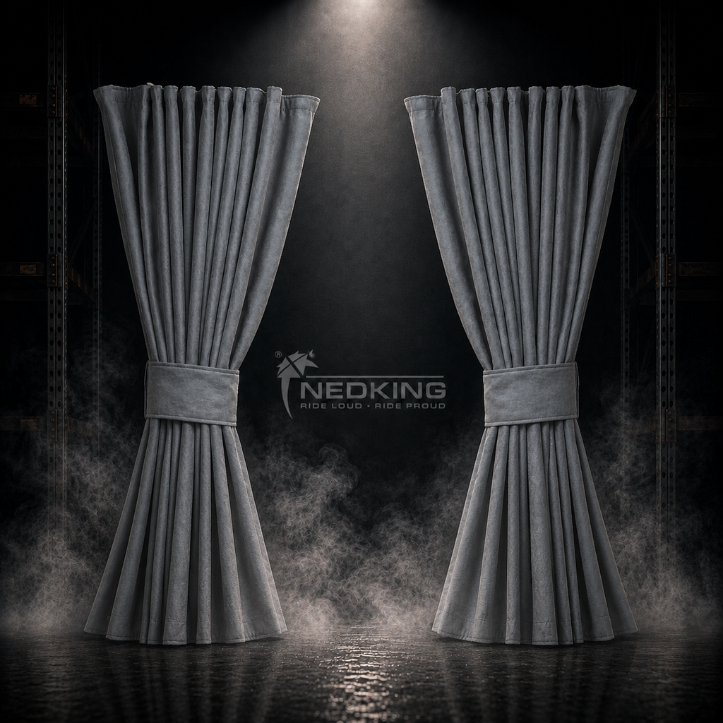 Nedking Side Curtains | Grey Alcantara / Suède Look | 95cm