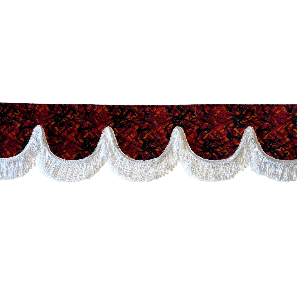 Nedking Front Curtain | Danish Red | White Fringes