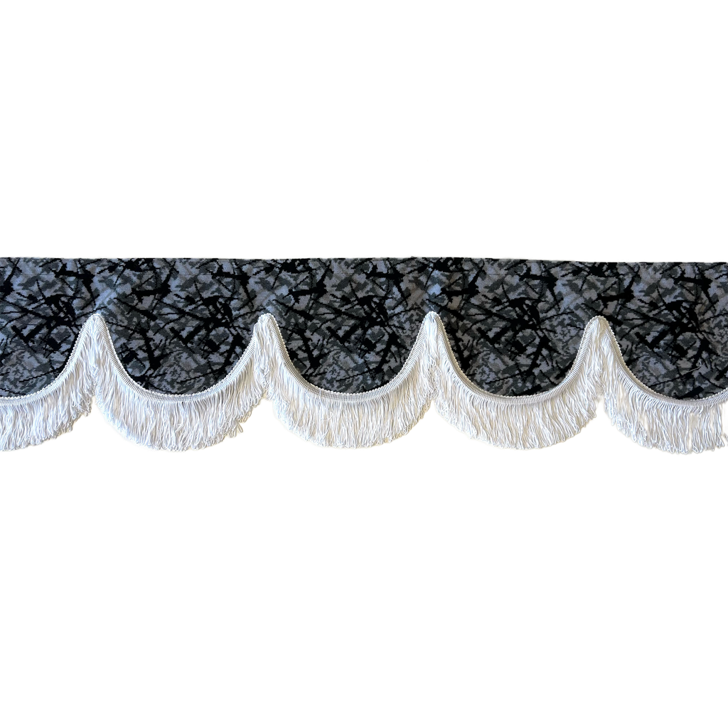 Nedking Front Curtain | Danish Grey | White Fringes
