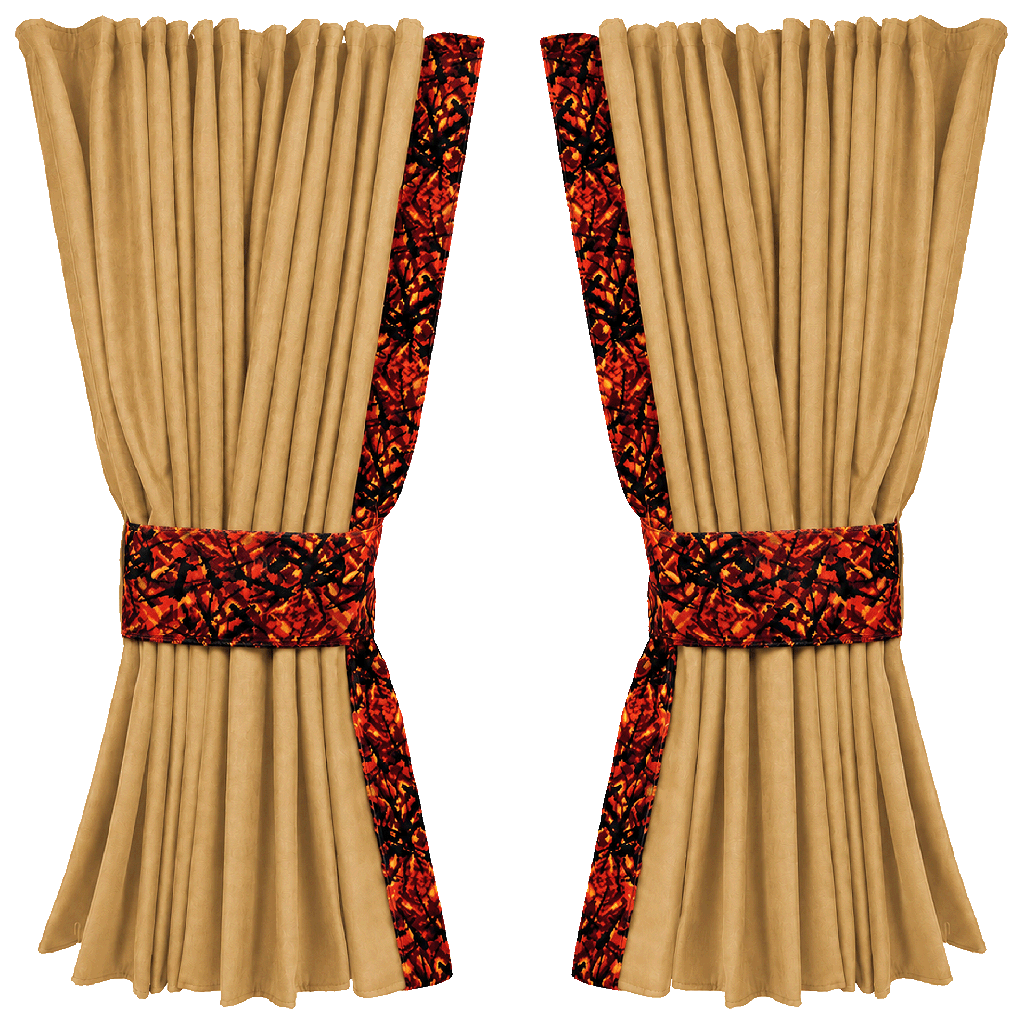 Nedking Side Curtains | Caramel | Danish Red | 95cm