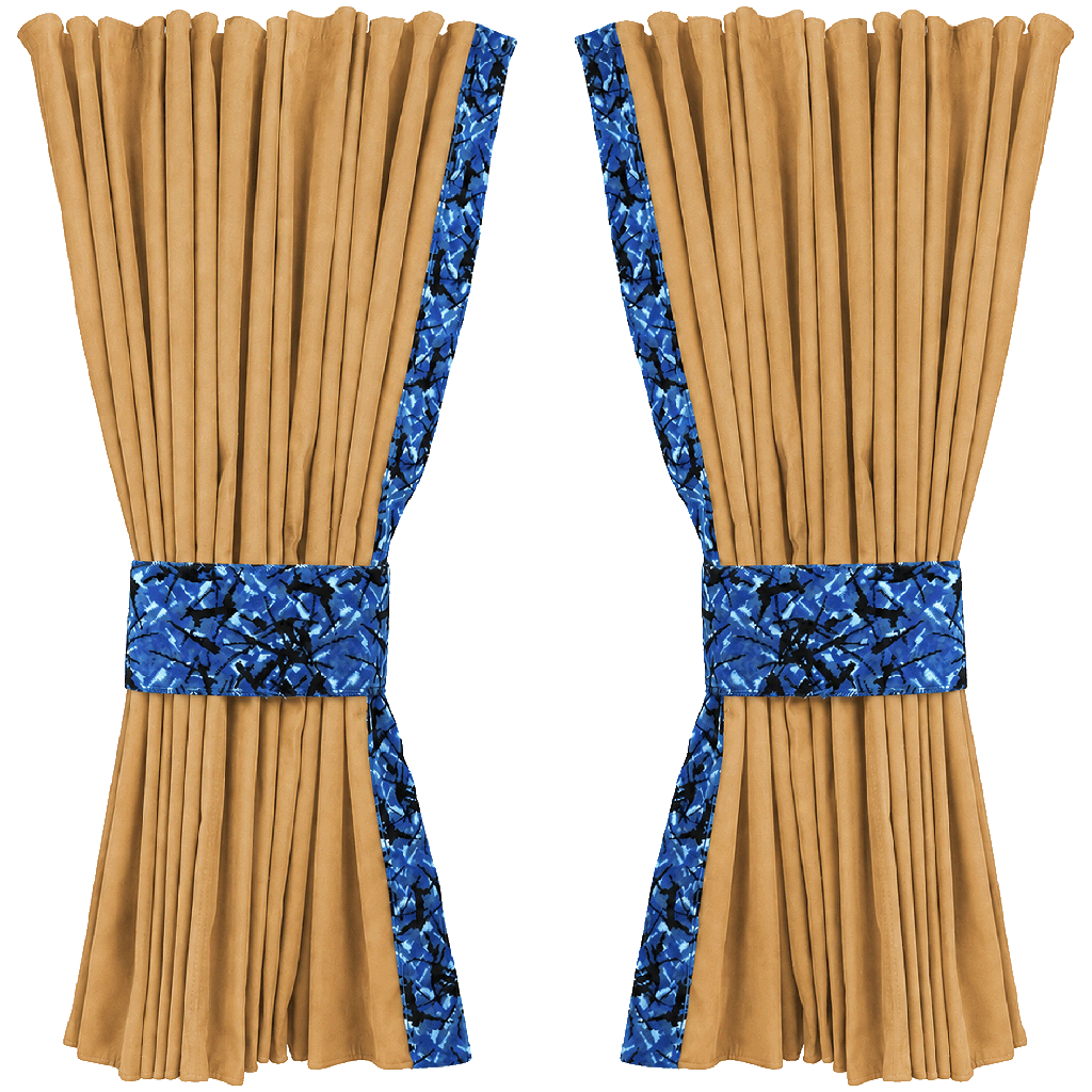 Nedking Side Curtains | Caramel | Danish Blue | 95cm