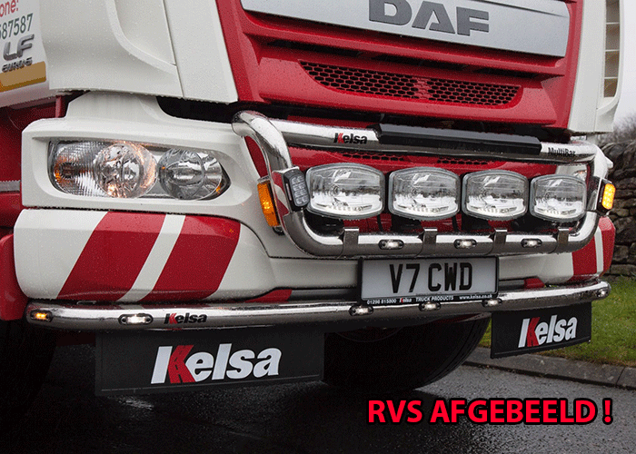 Aluminum LoBar for DAF LF Euro 6 | 16-18t GVW | 7 Amber LEDs