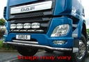 Stainless Steel LoBar for Daf CF Euro 6 construction bumper - 7 Amber LED