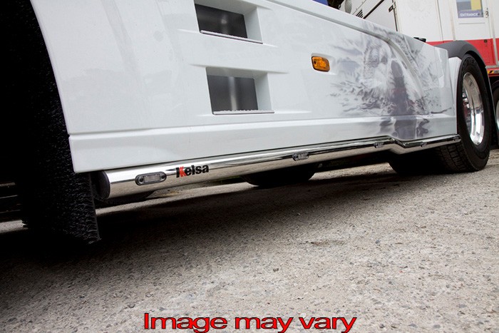 Stainless Steel SideBars for DAF XF106 up to 2017 | Wheelbase 3800mm | 5 Amber LEDs