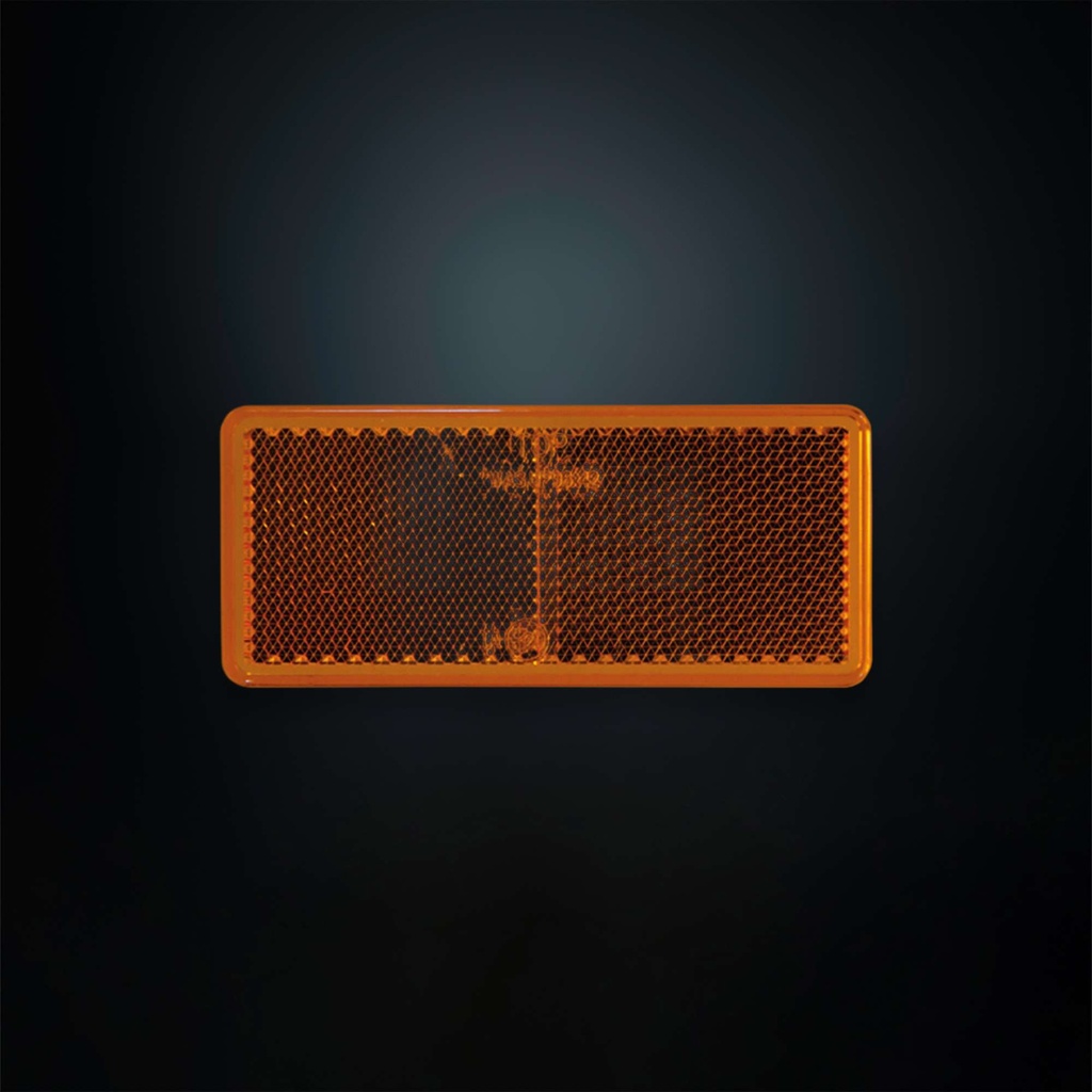 Reflex orange rectangular Sign 96x42mm with tape