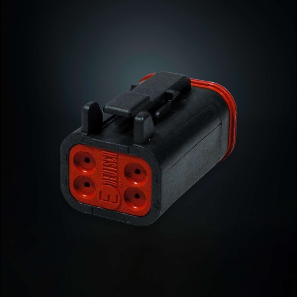 Deutsch connector 4-polig, zwart