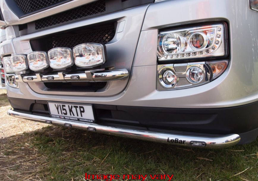 Stainless Steel LoBar for Iveco Stralis Hi-Way | Low Mounting | 5 White LEDs